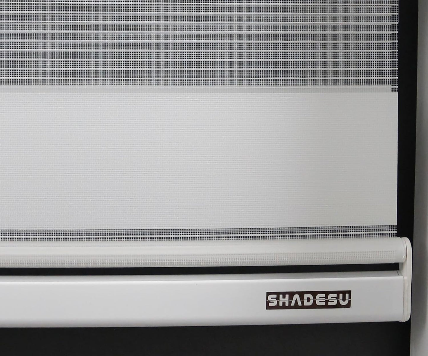 Shadesu Custom Size Zebra Blinds for Windows, 25" W x 72 H, White, Dual Layer Free-Stop Zebra Shades, Light Control for Day and Night, Sheer Blinds for Indoor Windows, Bedroom, Kitchen