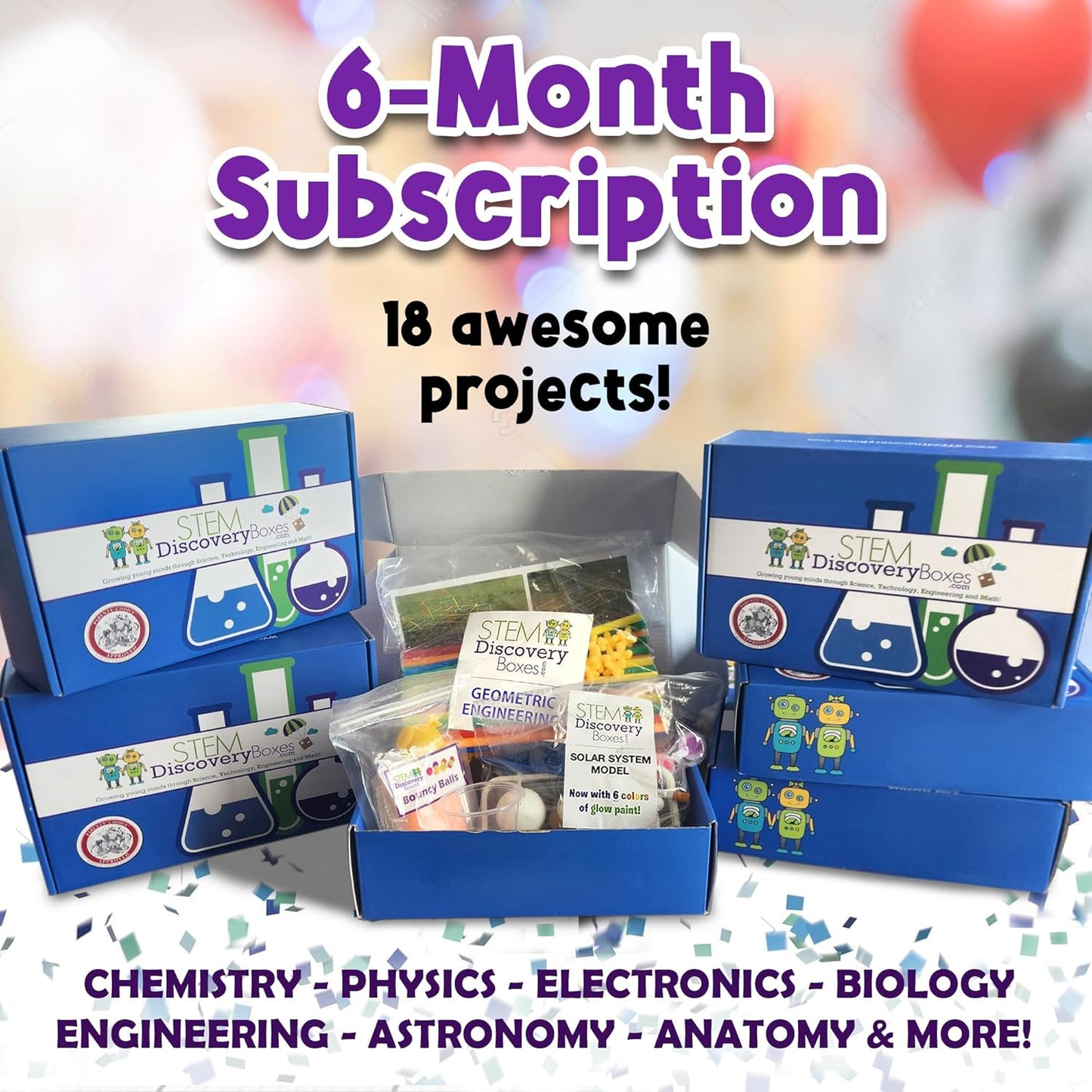 6-Month Subscription | Science Kits for Kids with 18 Hands-On STEM Experiments, 3 Projects Per Box, All Supplies Included | Home & Remote School Learning for Ages 7–12, New Box Every Month