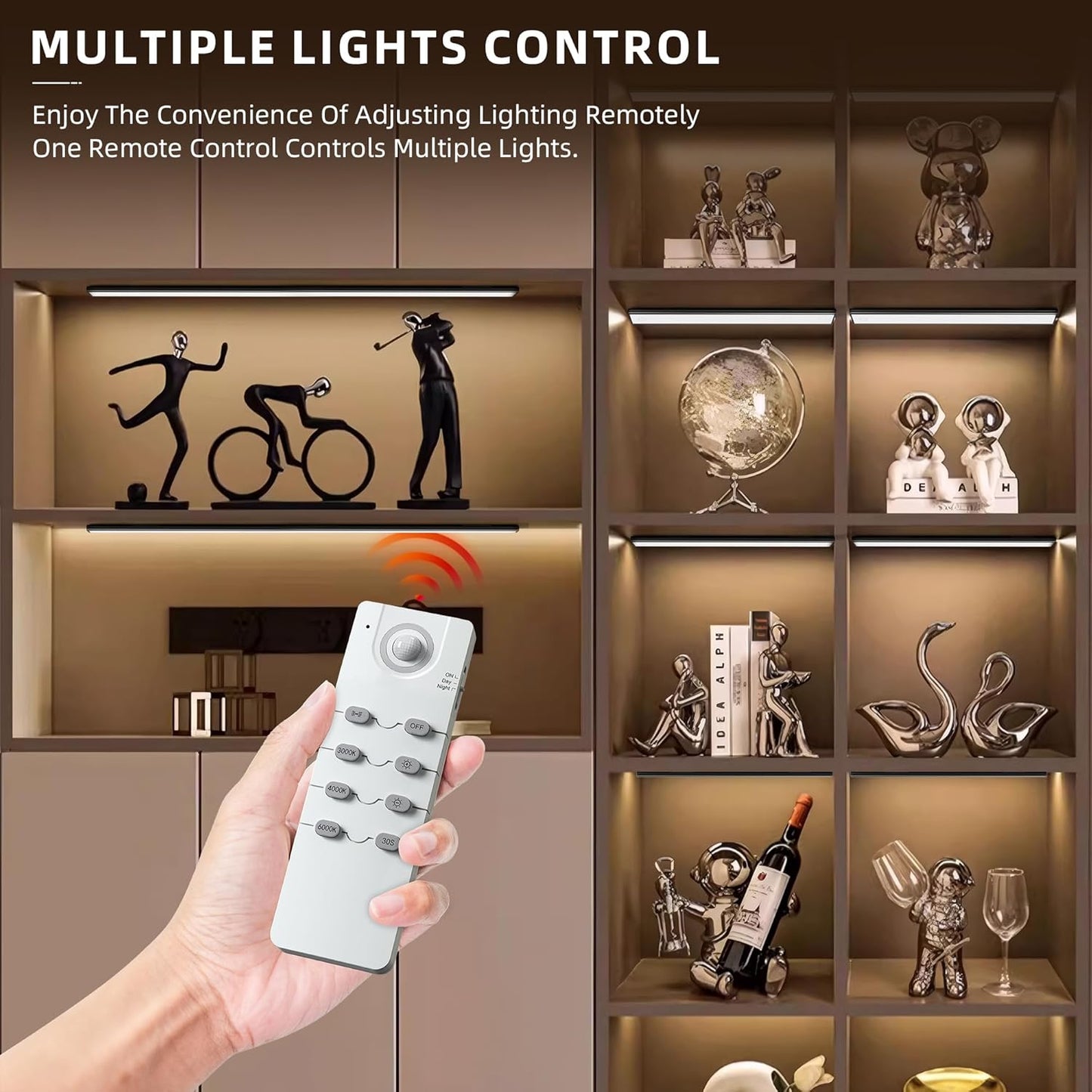 Under Cabinet Lighting,134 LED Cordless Motion Sensor Light Indoor, Rechargeable Closet Lights Battery Operated,Dimmable & 3 Color Temps,Magnetic Under Counter Lights for Kitchen, Closet (40CM,5Pack)