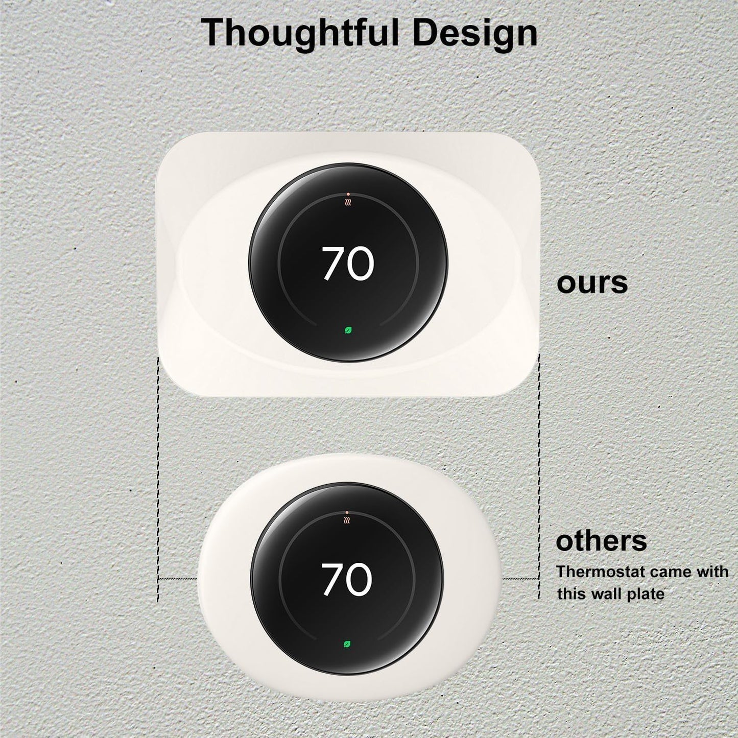 Nest Thermostat Wall Plate Cover Replacement Compatible with Google Nest Learning Thermostat (4th Gen), Practical Nest Learning Thermostat 4 Trim Kit, Snap fit Design (Biege, 1 Pack)