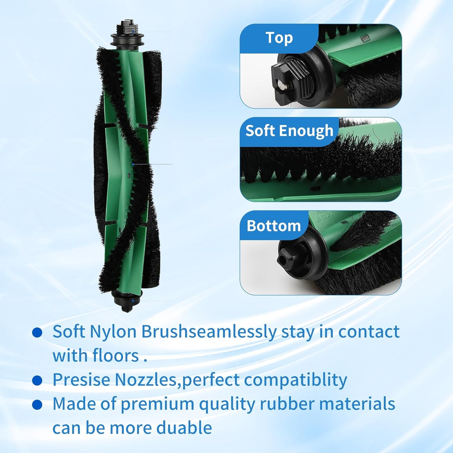 22PK Replacement Parts Compatible with iRobot Roomba Essential 104 105 Vac/Combo Accessory Y0110 Y0140 Q011 Q0120 Q0520 Vacuum, 2 Roller Brush & 10 Hepa Filters & 10 Side Brush