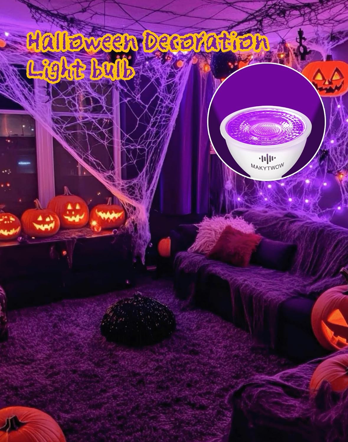 MR16 LED Light Bulb, Purple, Gu5.3 Bi-pin Base LED Spotlights 12V LED Light for Outdoor Landscape Track Lighting, 4W=50W Halogen Equivalent, 6Pack