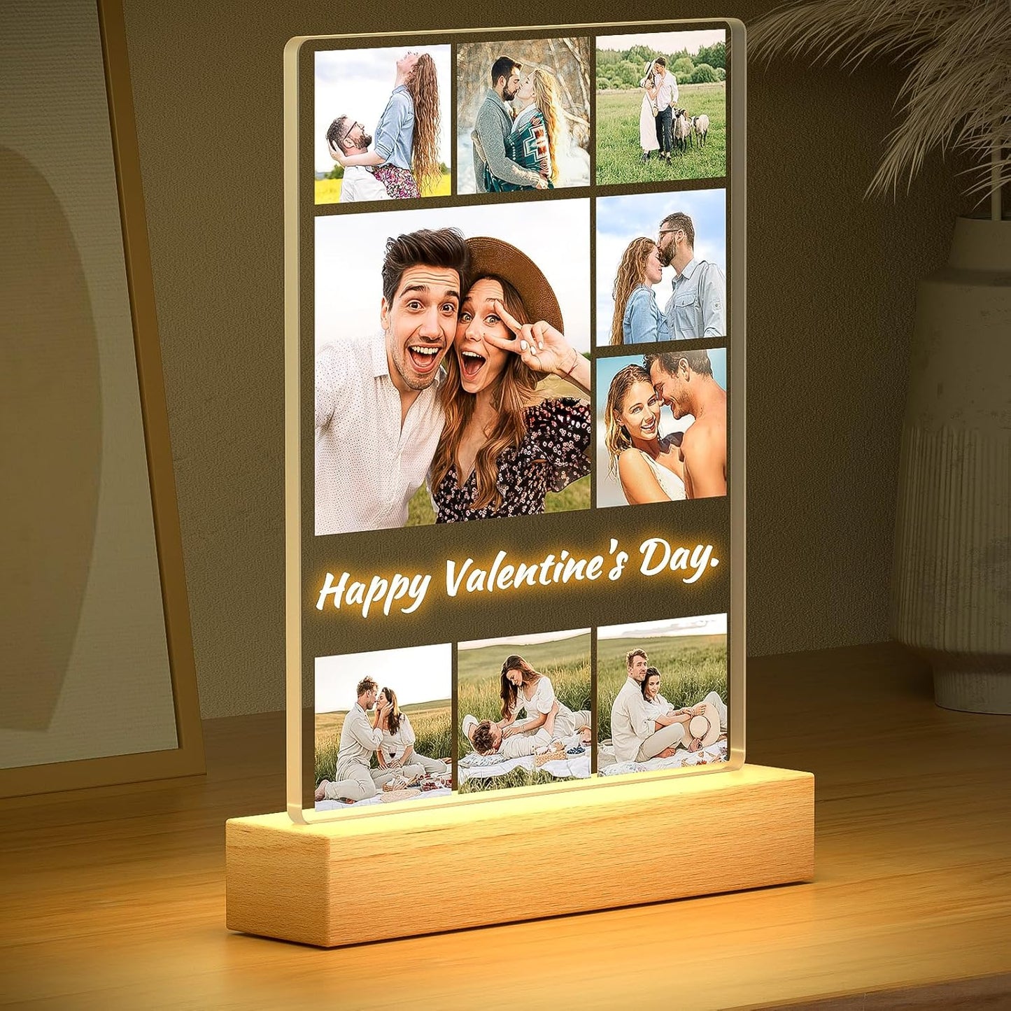 Custom Picture Frame with Photo, Personalized Photo Frame, Customized Picture Frames, Personalized Valentines Day Gifts for Women Men Her Him Girlfriend Boyfriend Couple