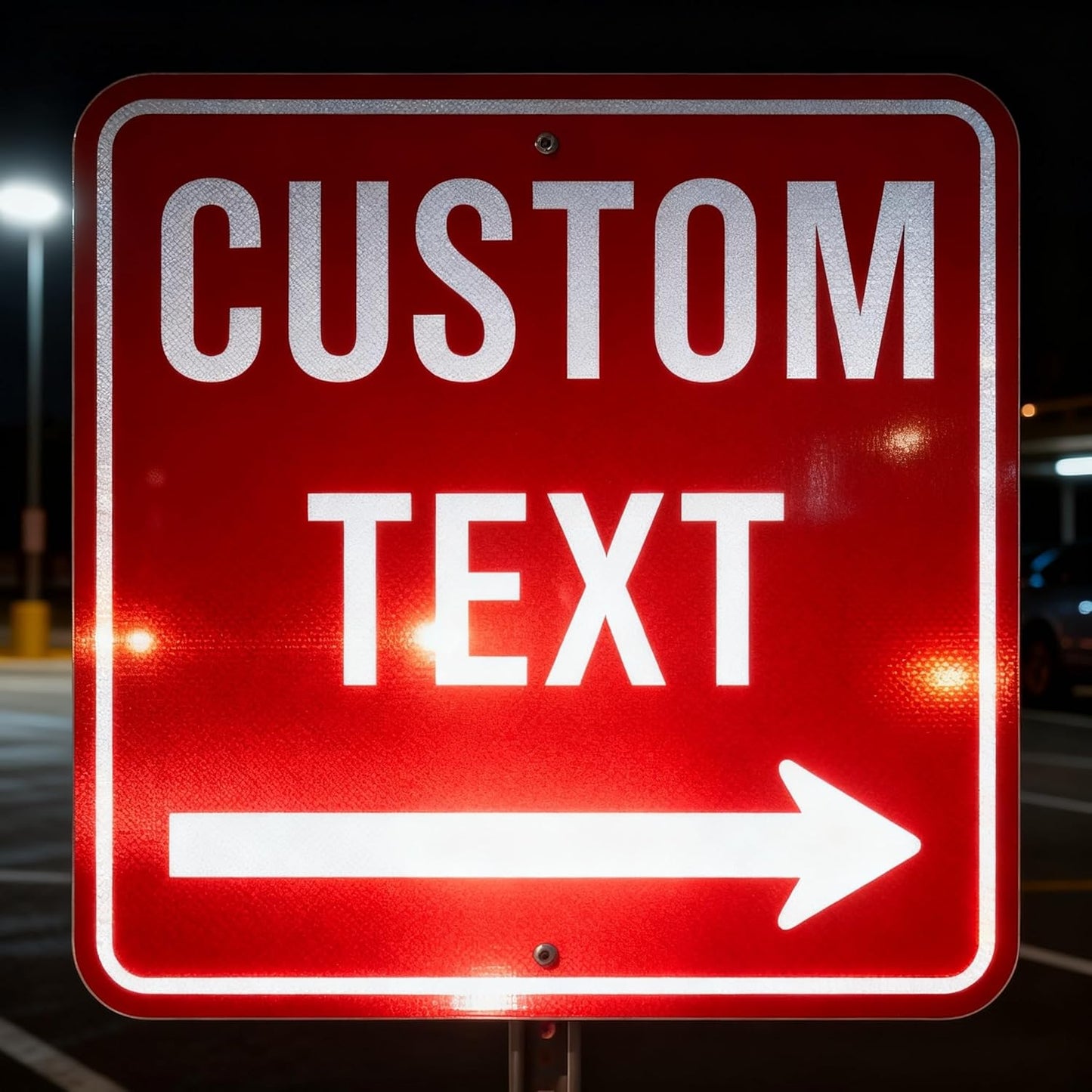 Custom Metal Sign, 32x32 inch 0.04" Aluminum, Reflective Option, Single/Double Sided Outdoor Sign