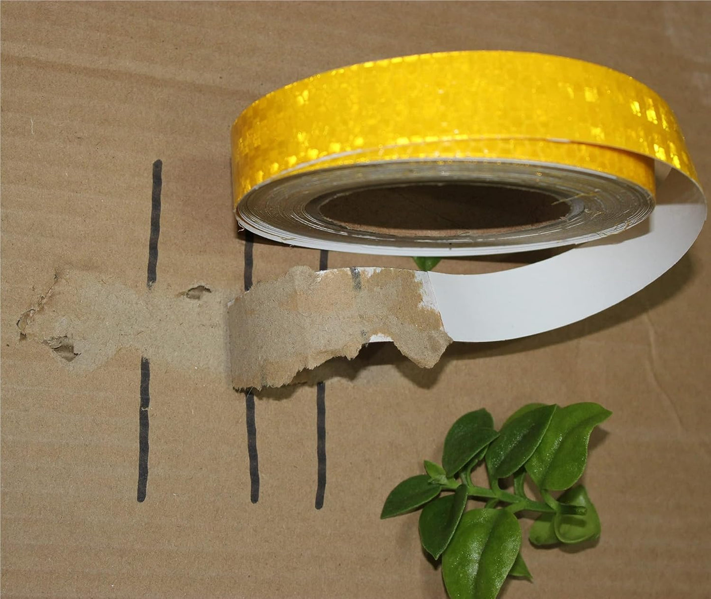 Reflective Tape Yellow 1 inch, Outdoor Waterproof High Visibility Warning Industrial Marking Tape, Safety Stickers (68 feet)