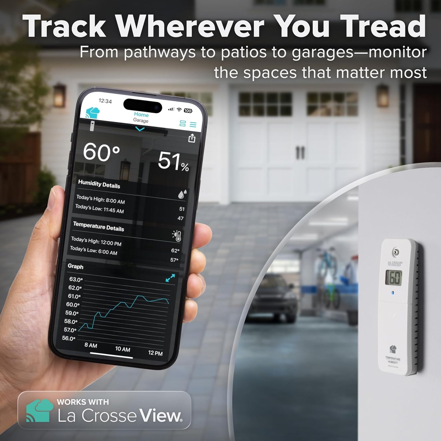 Temp Tracker Wi-Fi Alert System 3 Pack with The Bridge Gateway and 3 Indoor Outdoor Temperature and Humidity Sensors