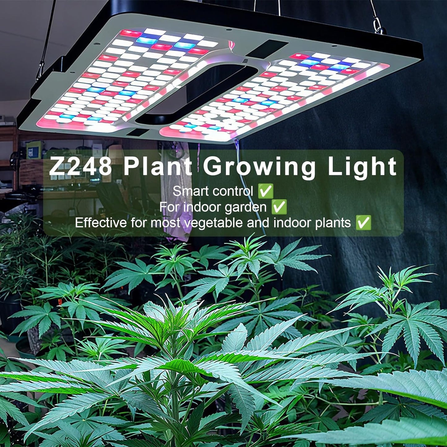 22" x 10" Grow Lights for Indoor Plants and Vegetables, Full Spectrum LED Growing Lamp for Indoor Garden Greenhouse - Features Two Smart Light Mode, 12~23H Timer - 2 Pack (2 in Series Black)