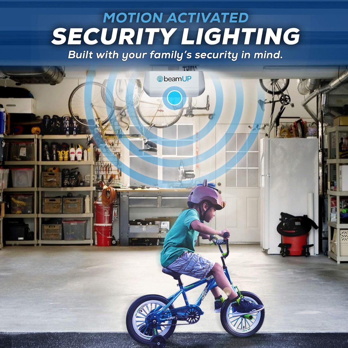 Sentry BU400 Smart Garage Door Opener, Heavy-Duty 3/4 Horsepower Equivalent DC Motor, Integrated Edge-to-Edge 3000-Lumen LED, with Beam Home App for Smart Garage Control, White