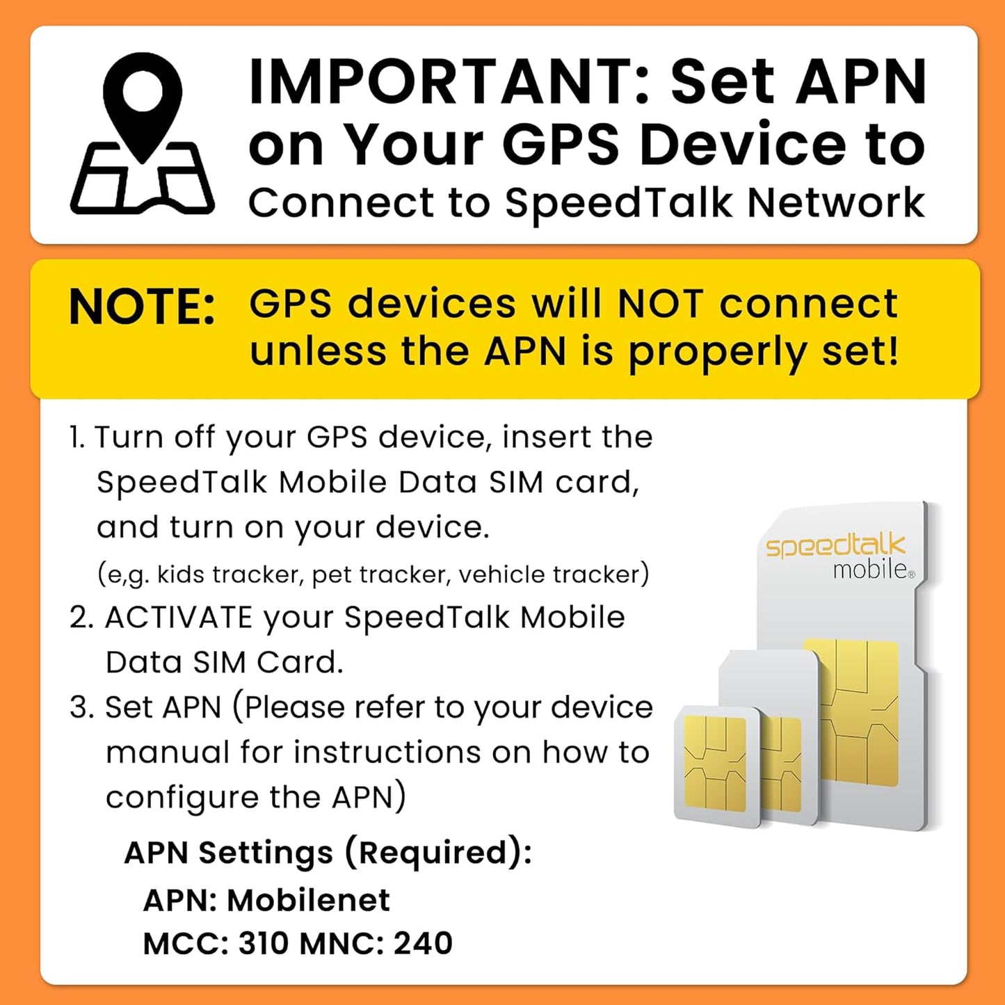 SpeedTalk Mobile $5Prepaid SIM Card for 5G 4G LTE GPS Trackers for Pet s, Kids, Senior, Vehicle OBD, IoT, Car Tracker Devices | 30 Days Wireless Service in The USA