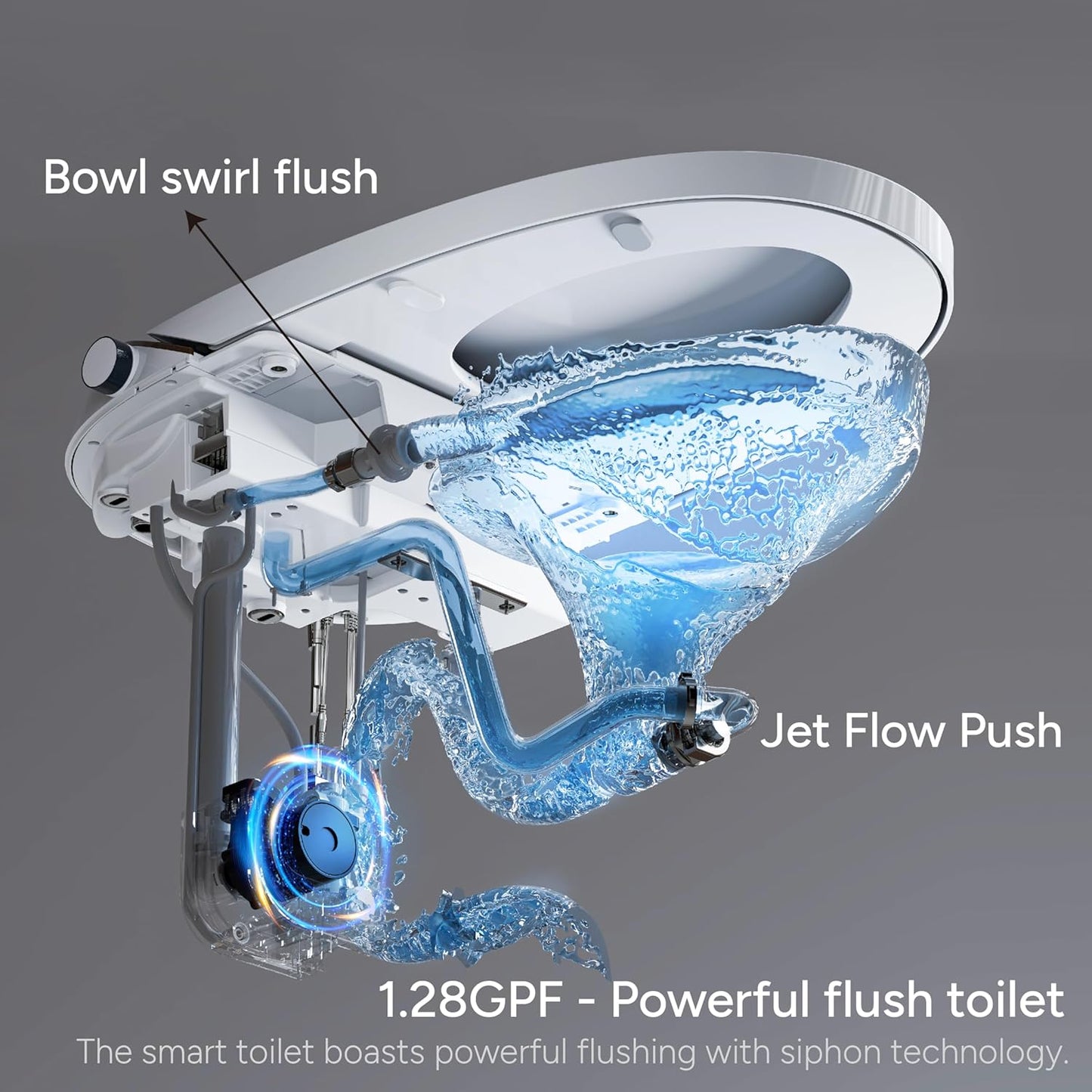 CANEST Smart Toilet with Bidet Built in, Smart Toilet with Heated Seat, Foot Sensor, Rear Wash, Warm Water and Dryer, Remote Control, LED Display, Night Light, Auto Deodorization (TC-300BK)