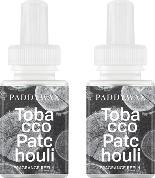 Pura & Paddywax Home Scent Refill - Smart Air Diffuser - Up to 120-Hours of Luxury Fragrance per Refill - Home Essential - Clean & Safe Diffuser Fragrance - 2 Pack, Tobacco & Patchouli
