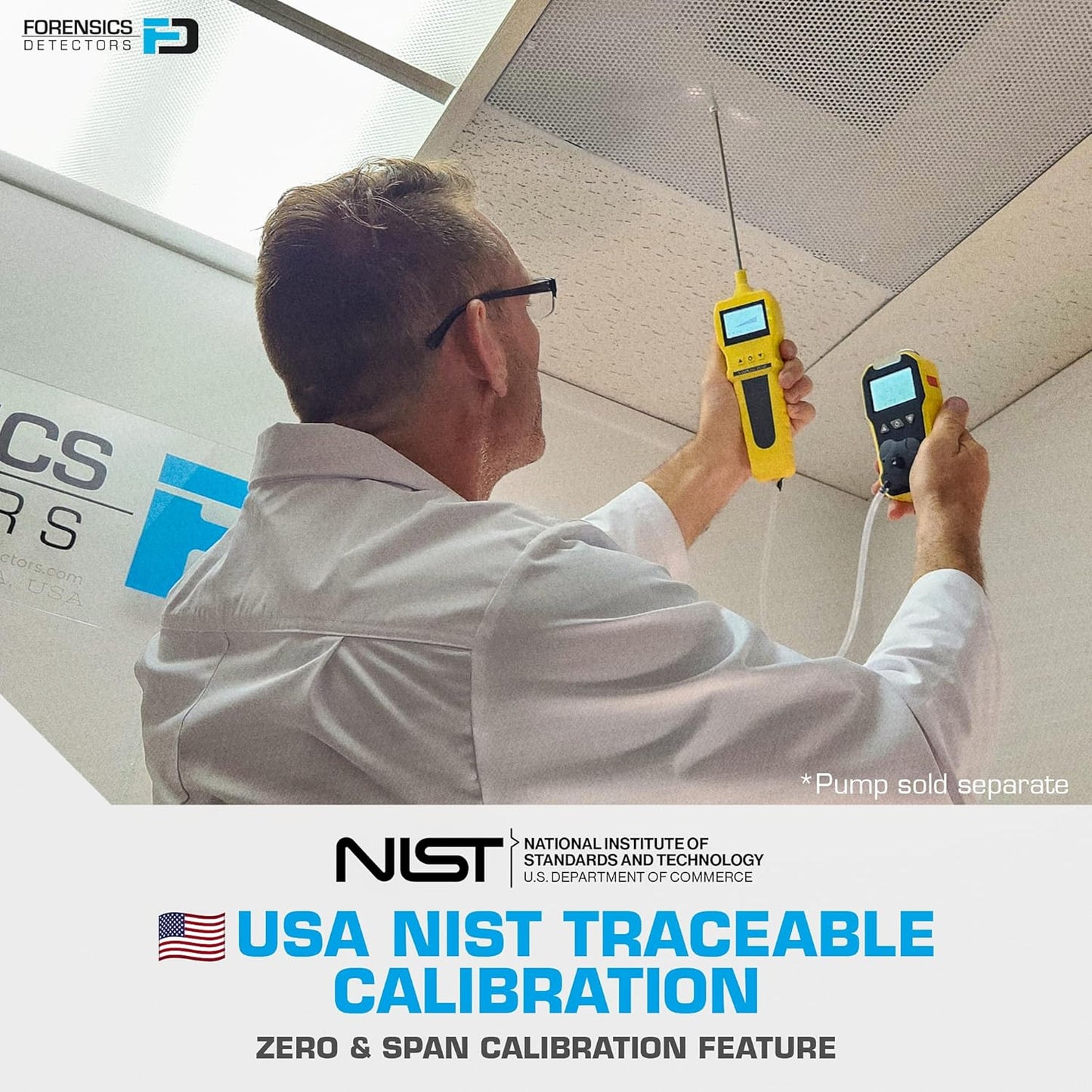 USA NIST Calibrated 4 Gas Monitor by Forensics | O2, CO, H2S, LEL | USB Recharge |