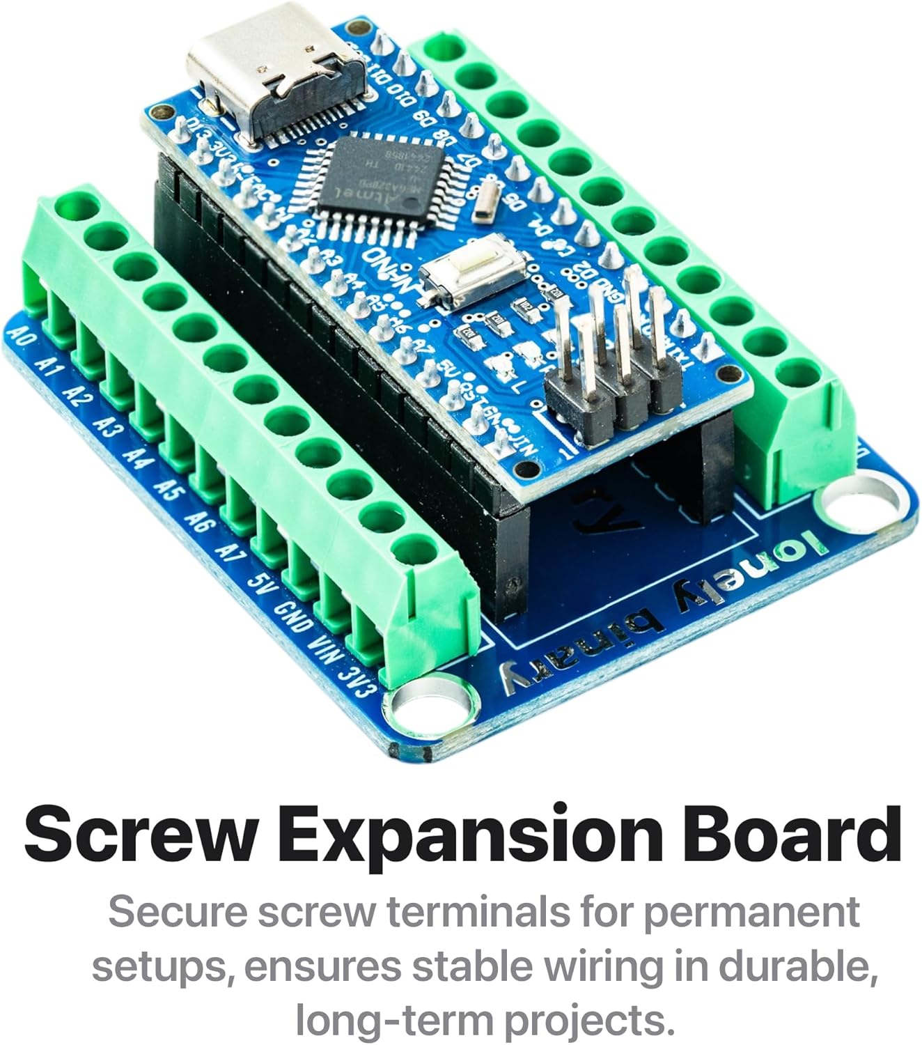 3-Pack Nano V3.0 Development Board Expansion Kit, 3 x Nano V3.0 Type-C & 3X Versatile Expansion Board (Screw, Non-Screw, 2.54mm) Compatible with Arduino IDE Prototyping Projects