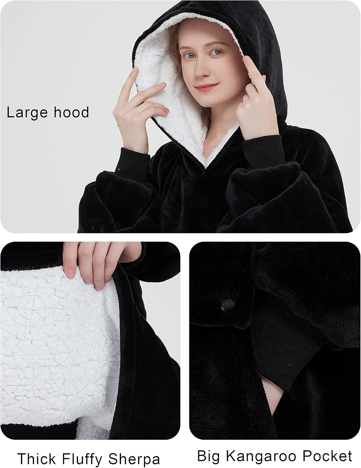 KFUBUO Heated Electric Wearable Blanket Throw Battery Operated Portable USB Cordless Outdoor Hoodie Sweatshirt