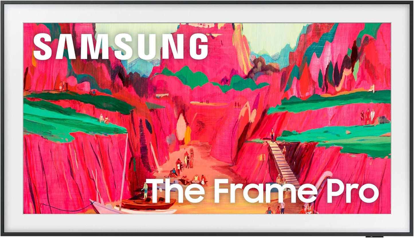 Samsung 65" The Frame Pro 4K Neo QLED Smart TV (2025) with Modern White Customizable Bezel & Music Frame Smart Speaker with Dolby Atmos