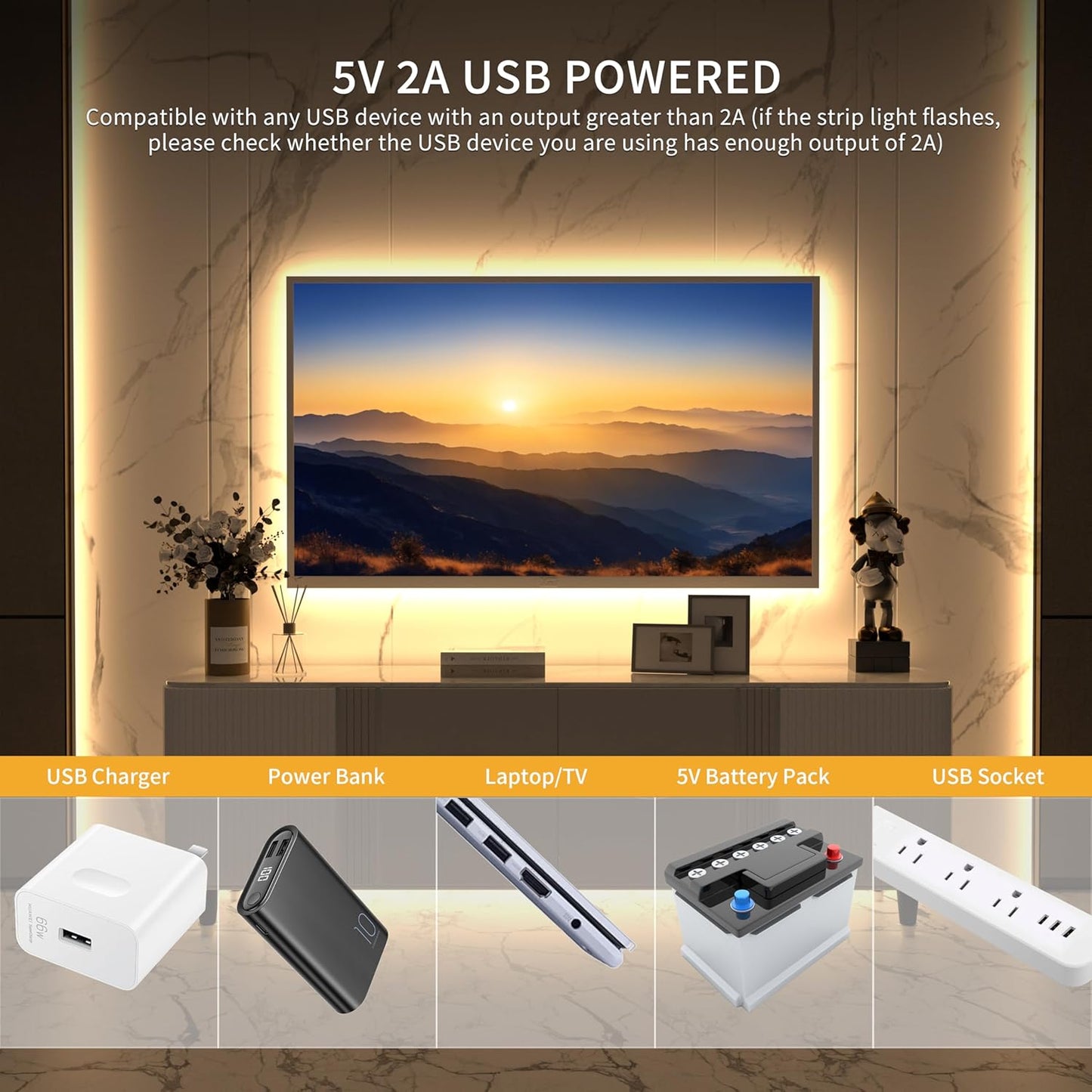 PAUTIX 5V USB CCT Tunable COB LED Strip Lights 6.56ft/2m,1280LEDs 1200lm 2700K-6500K Dimmable CRI85+ with RF Remote TV Backlight,Flexible Under Cabinet Tape Light for Bedroom,Kitchen,Home DIY Lighting