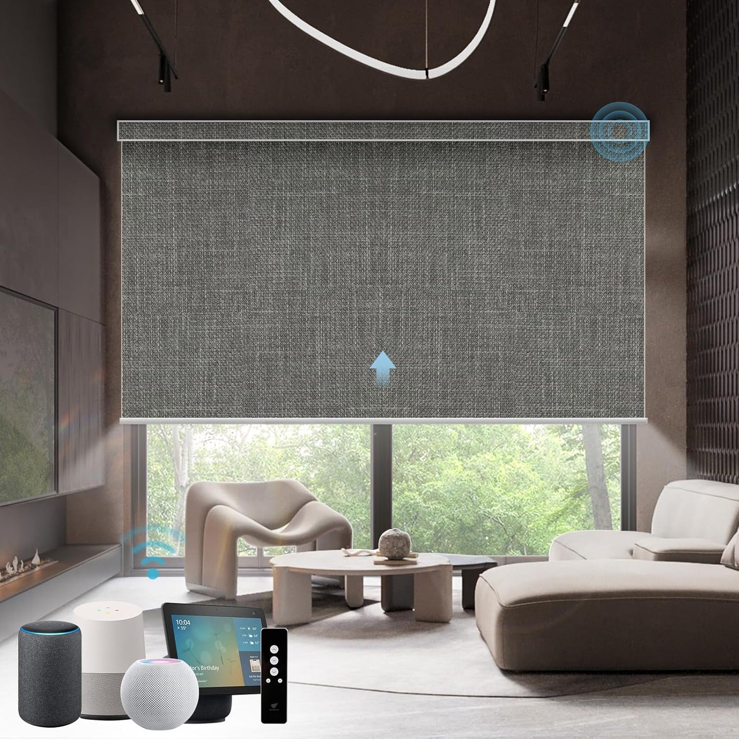SmartWings Motorized Blinds Shades for Windows Remote Control Smart Blind Shade Work with Apple Homekit Z-Wave Alexa Automatic Roller Shade Blackout Electric Blind Customized 16"-110" W (Vigor Dove)