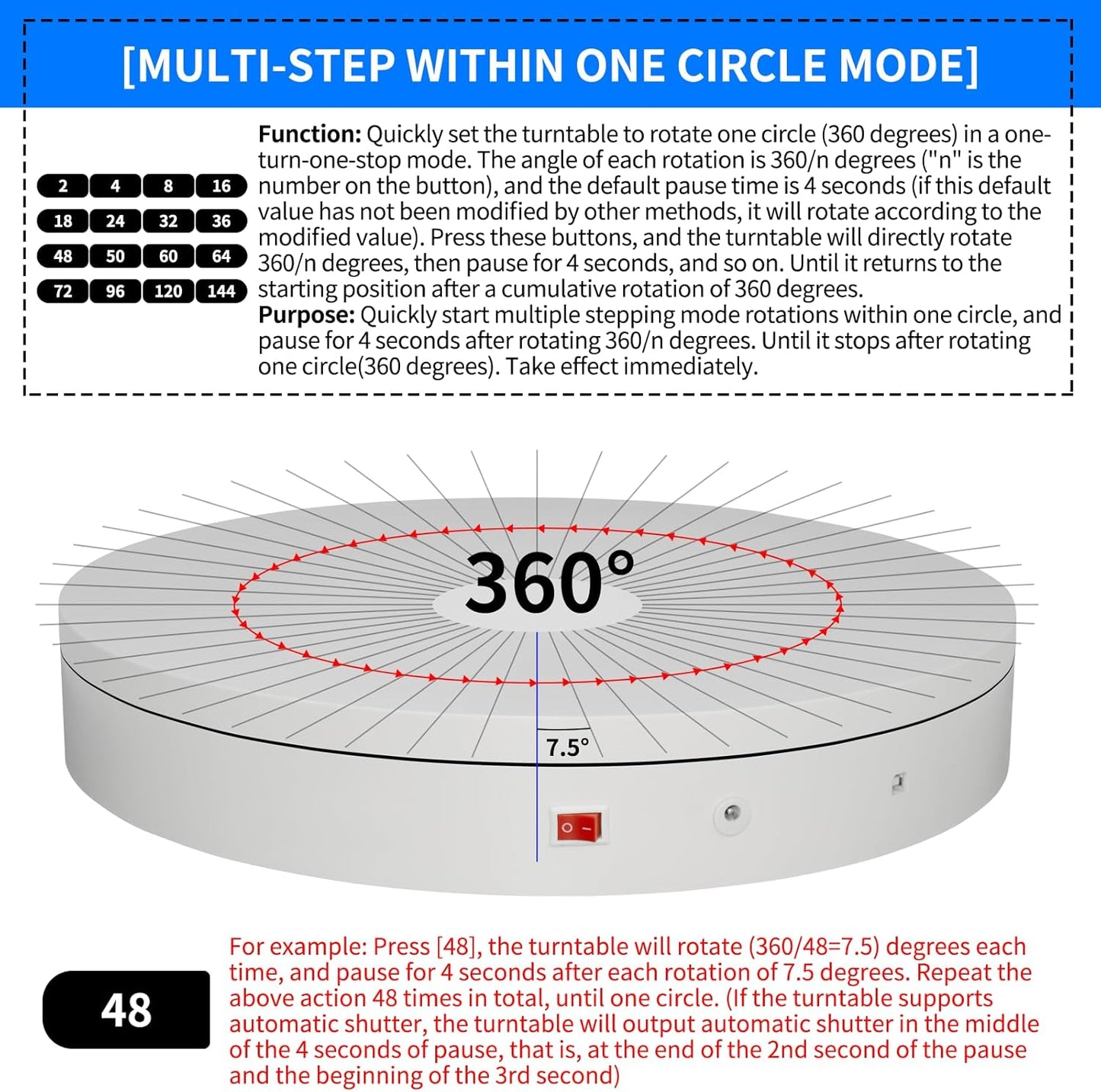 Programmable Motorized Electric Turntable Command-Controlled Rotating Platform Photography Turntable Secondary Development Motorized Electric Lazy Susan for 3D Scaner or Display with USB/Wi-Fi