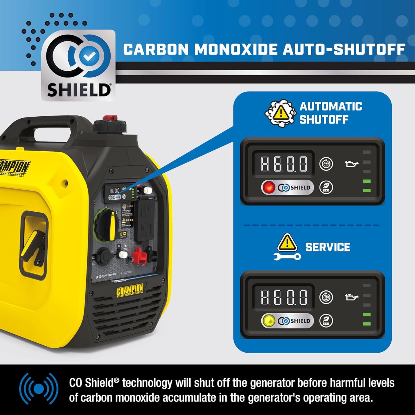 Champion Power Equipment 2500-Watt Ultralight Portable Inverter Generator with Quiet Technology and CO Shield