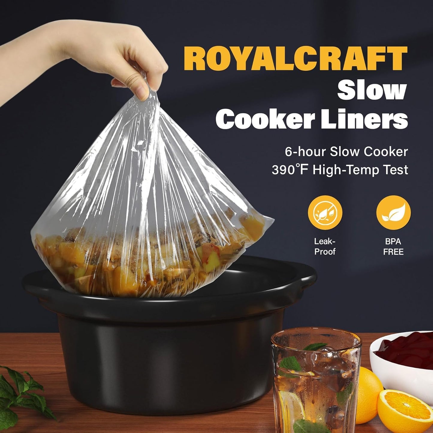 Triple Slow Cooker Buffet Server with 10 Cooking Liners, Adjustable Temperature Settings, Dishwasher Safe, for Parties, Holidays and Entertaining, 3 * 1.5 Quarts Silver
