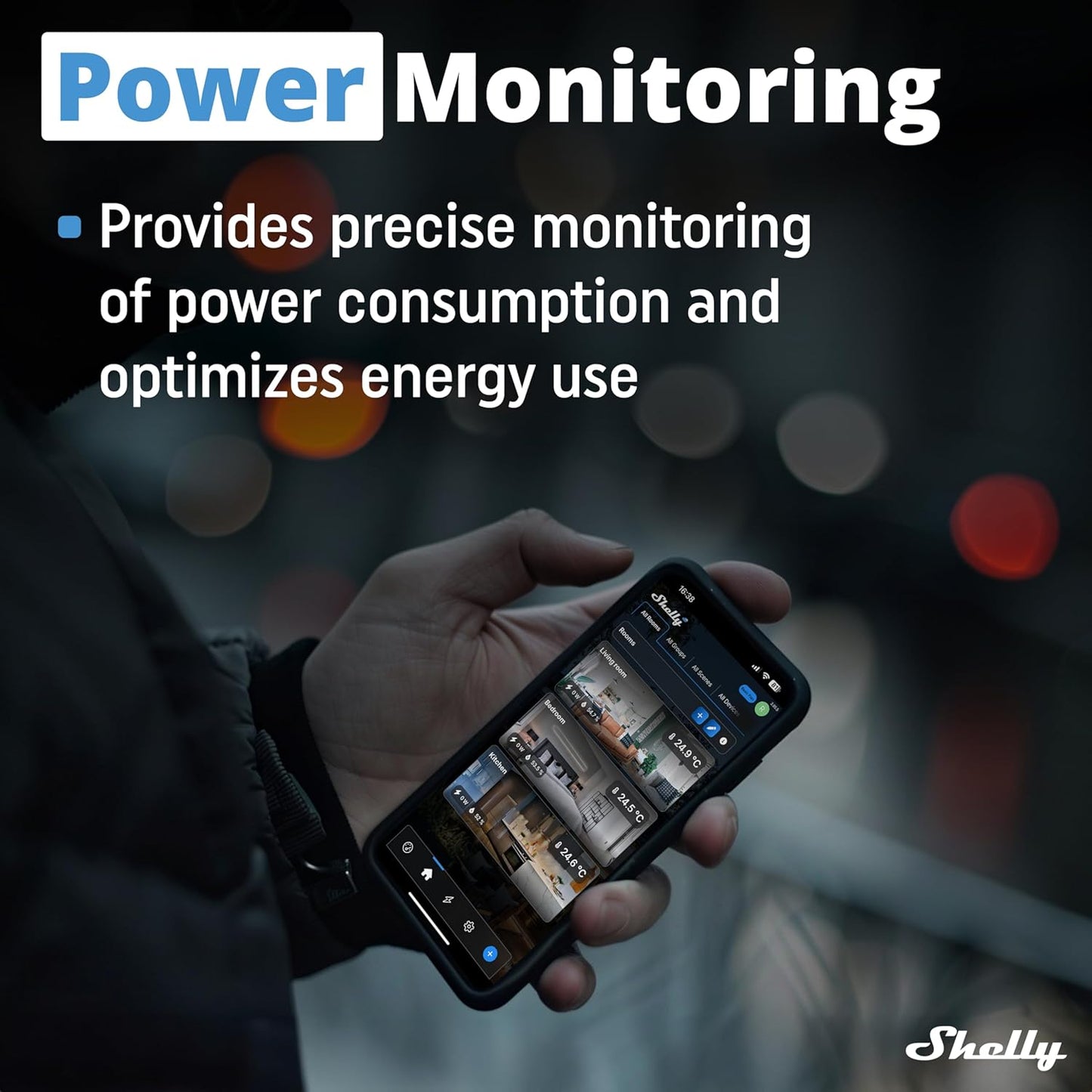 Shelly Dimmer 0/1-10V PM Gen3 | WiFi Smart Dimming with Power Monitoring | Home Automation | Compatible with Alexa & Google Home | iOS Android App | No Hub Required