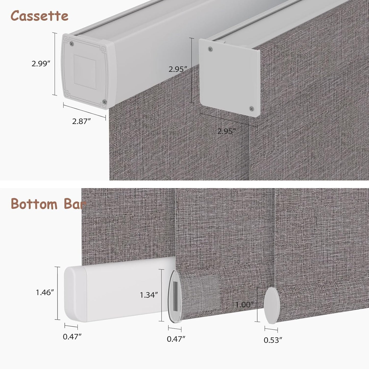 Motorized Roller Blinds with Remote, 100% Blackout Automatic Roller Shades for Bedroom, Bathroom, and Living Room, Customized Size, Carbon Gray