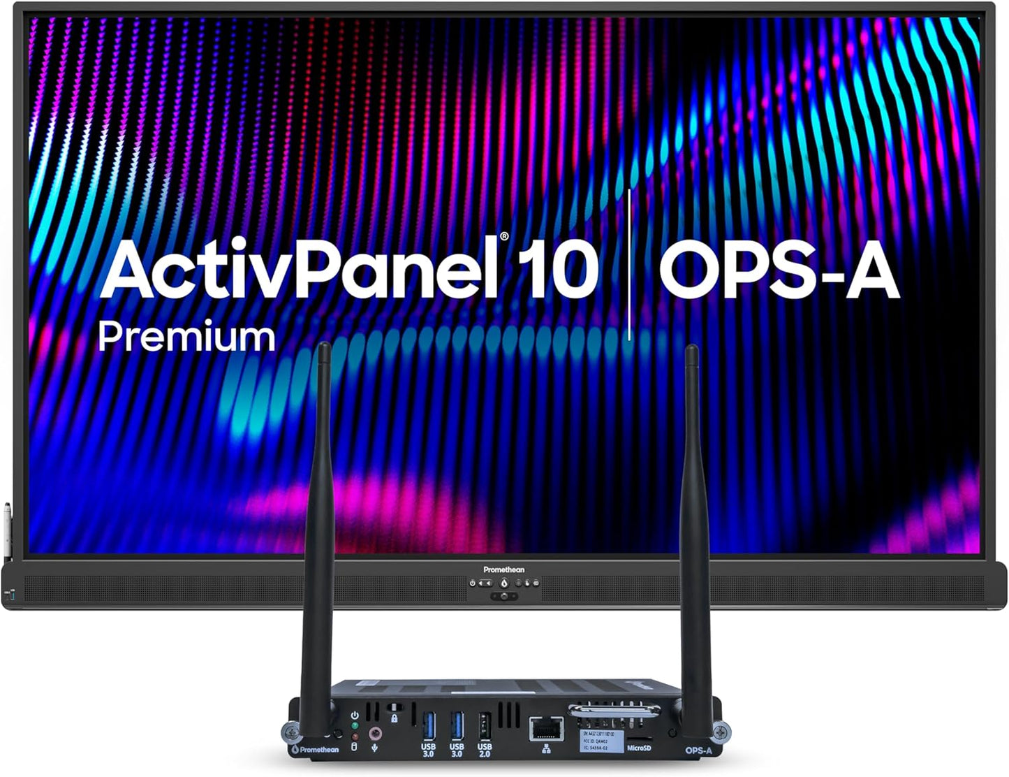 ActivPanel 10 Premium 65" High Specification Digital Whiteboard for Office or Class, 4K UHD, OS Flexible Device, Panel & Wall Mount Included, Bundled 4GB Android OPS, 3 Year Onsite Support