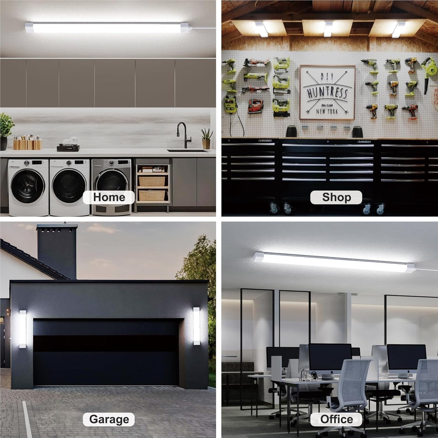 Under Cabinet Lights with Plug. 2700K-6500K Dimming and Color. with Wireless Control Panel and Remote Control.25W 2500LM for Garage, Kitchen, Bathroom, Closet, Office (36 inch-2PCS)