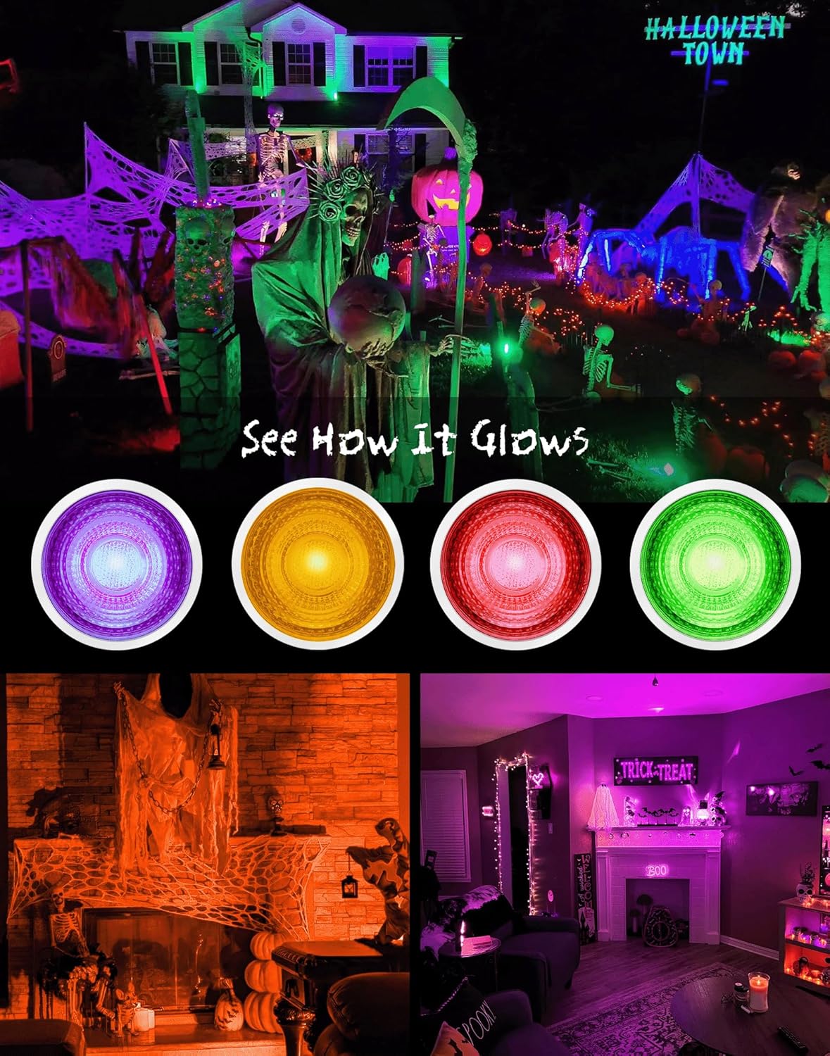 MR16 LED Light Bulb, Purple, Gu5.3 Bi-pin Base LED Spotlights 12V LED Light for Outdoor Landscape Track Lighting, 4W=50W Halogen Equivalent, 6Pack