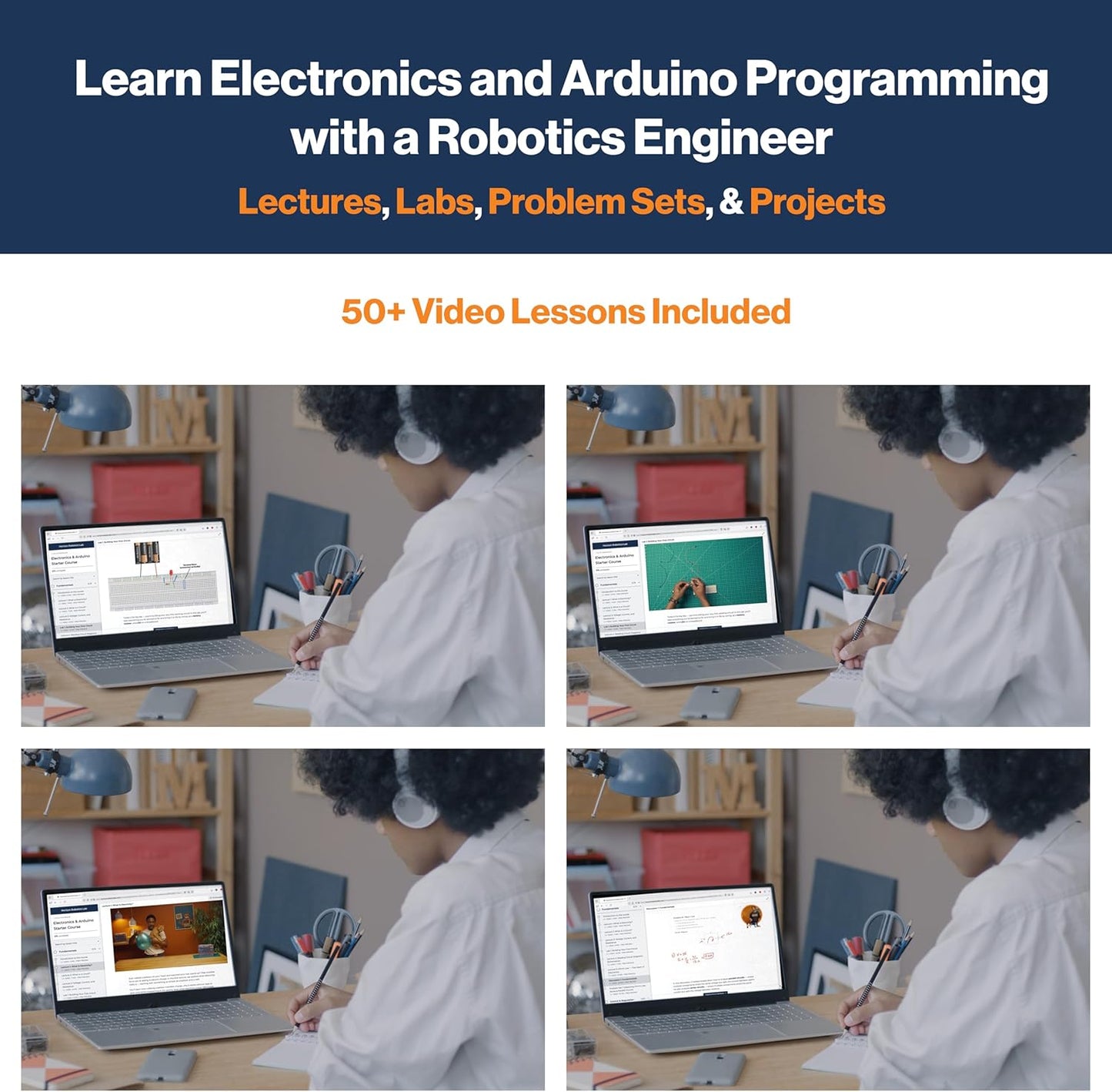 Horizon Uno Electronics Starter Kit with Video Lessons – Arduino-Compatible Board, Sensors, LEDs, Servos & More – Learn Electronics & Coding for Beginners