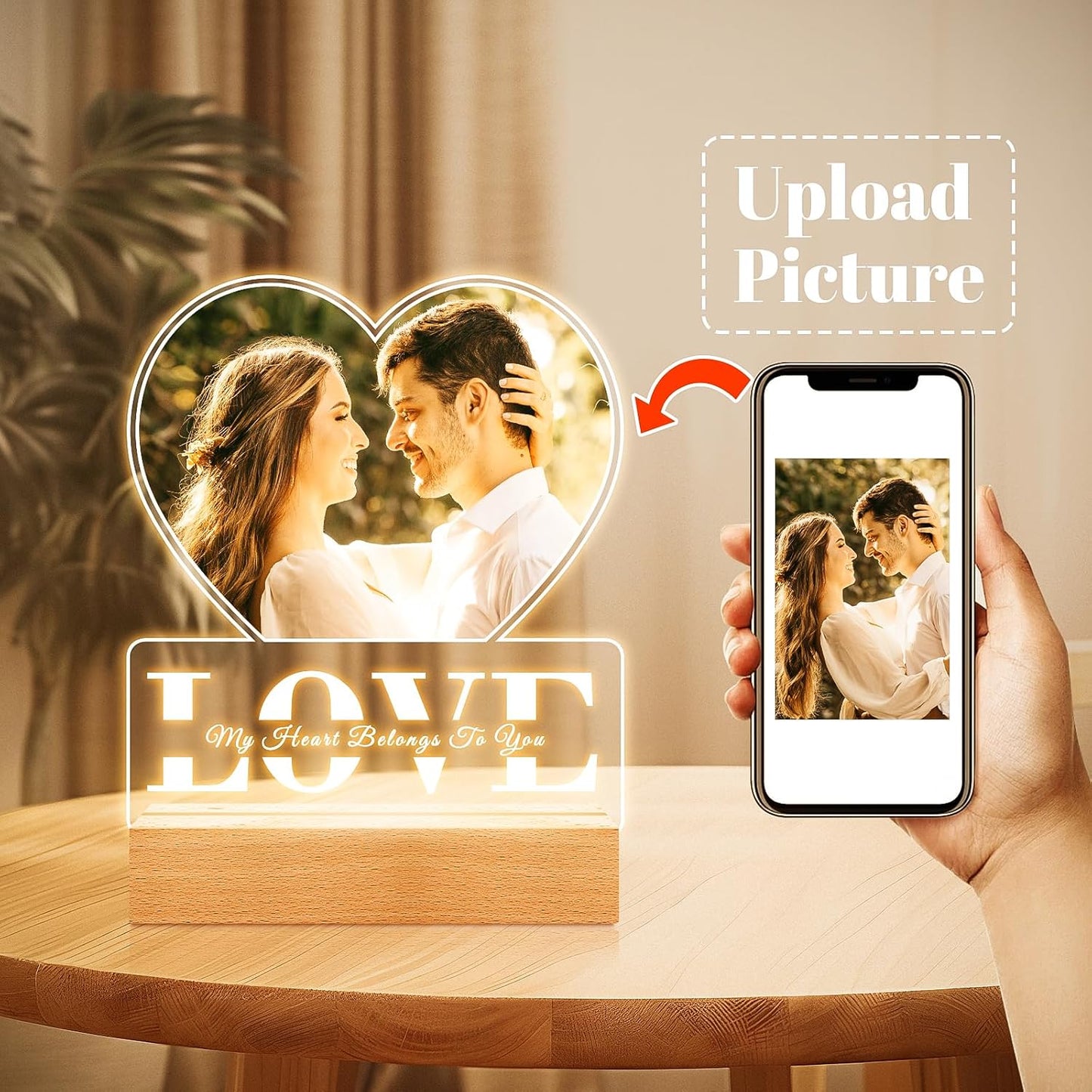 Custom Picture Frames with Photo, Personalized Photo Frame, Customized Picture Frame, Personalized Anniversary Valentines Day Gifts for Women Men Her Him Girlfriend Boyfriend Couple Wife