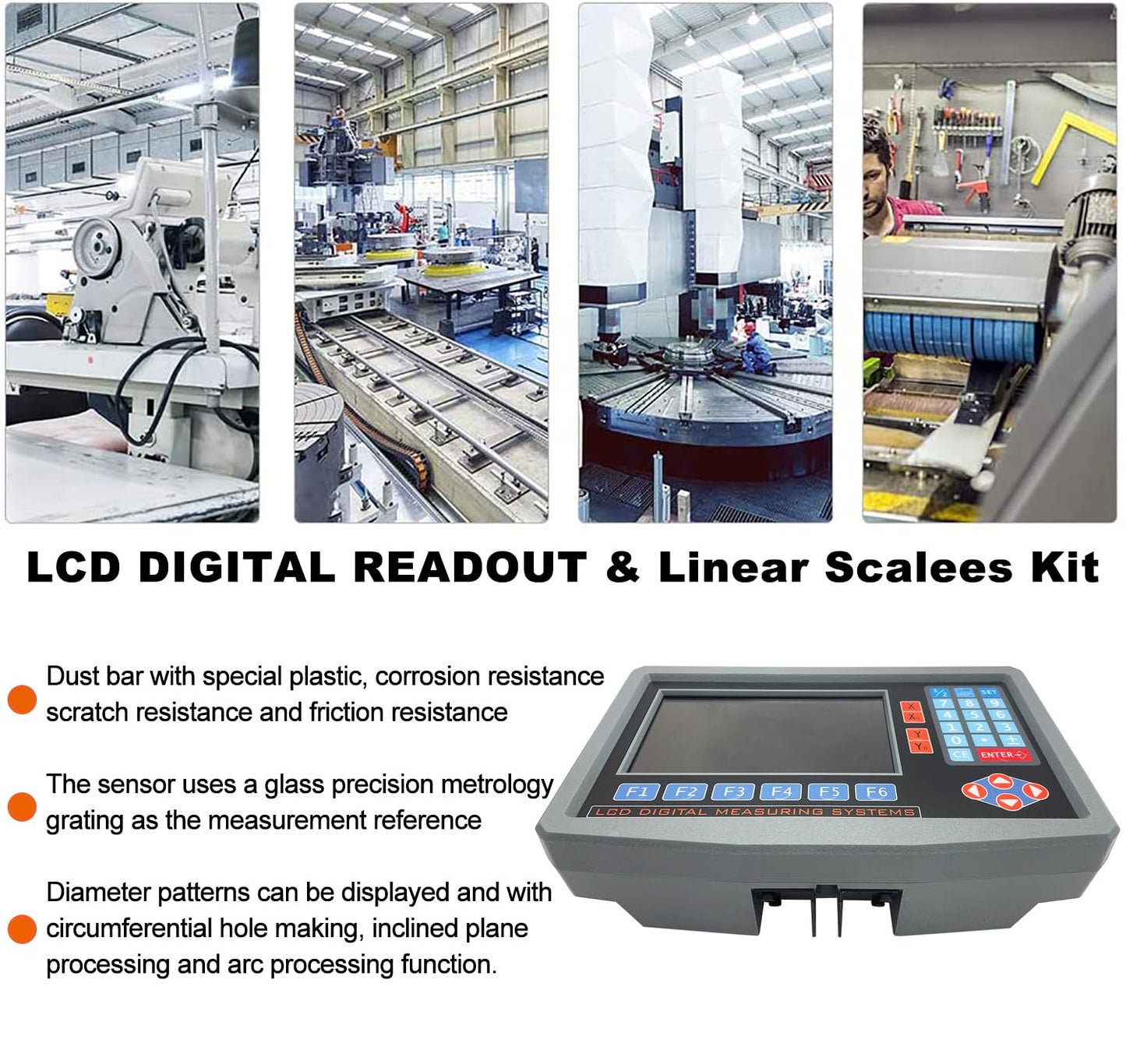 2/3 Axis Digital Readout and TTL Precision Linear Glass Scale DRO Encoder for Milling Lathe. Note:Display&Scales Sold Separately,Pls Select The Size Options! (2 Axis LCD Digital Readout ONLY!)