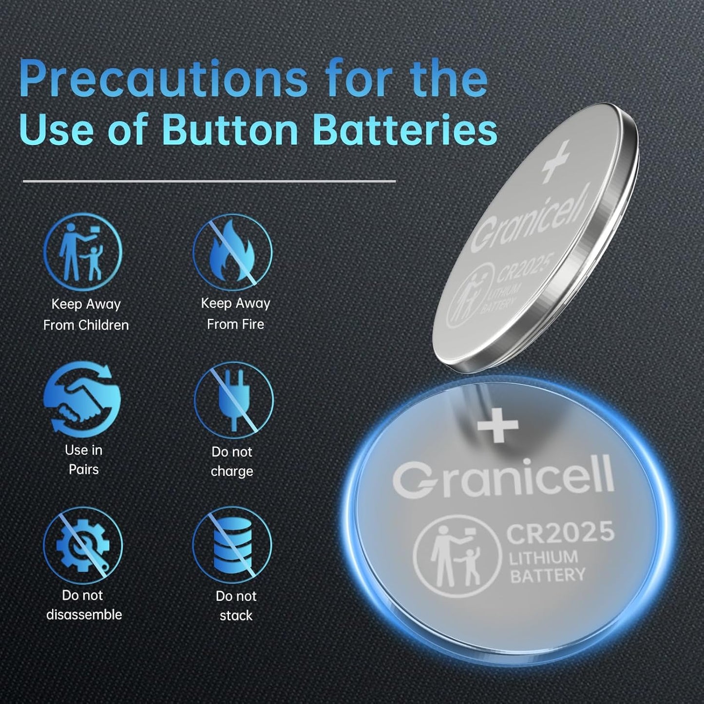 2025 Battery Compatible with Apple AirTag CR2025 Lithium 3V Coin Battery for Child Safety, Suitable for Key Fobs, Smart Sensors, Scales, Candles and More (CR2025-12)
