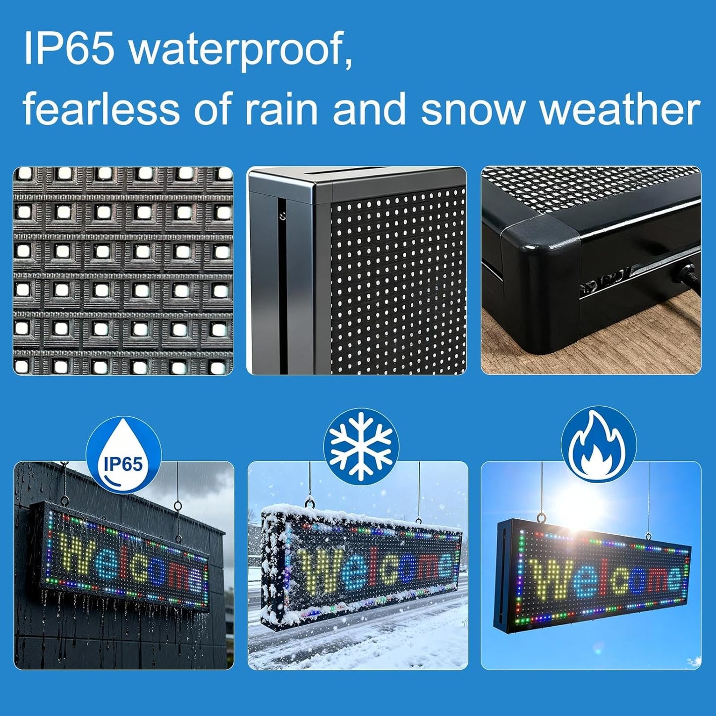 P10(77" * 14") Digital Led Car Signs For Window Matrix Panel Screen Panel Ticker Message Board Message Board Display Menu Board Electronic Board For Business