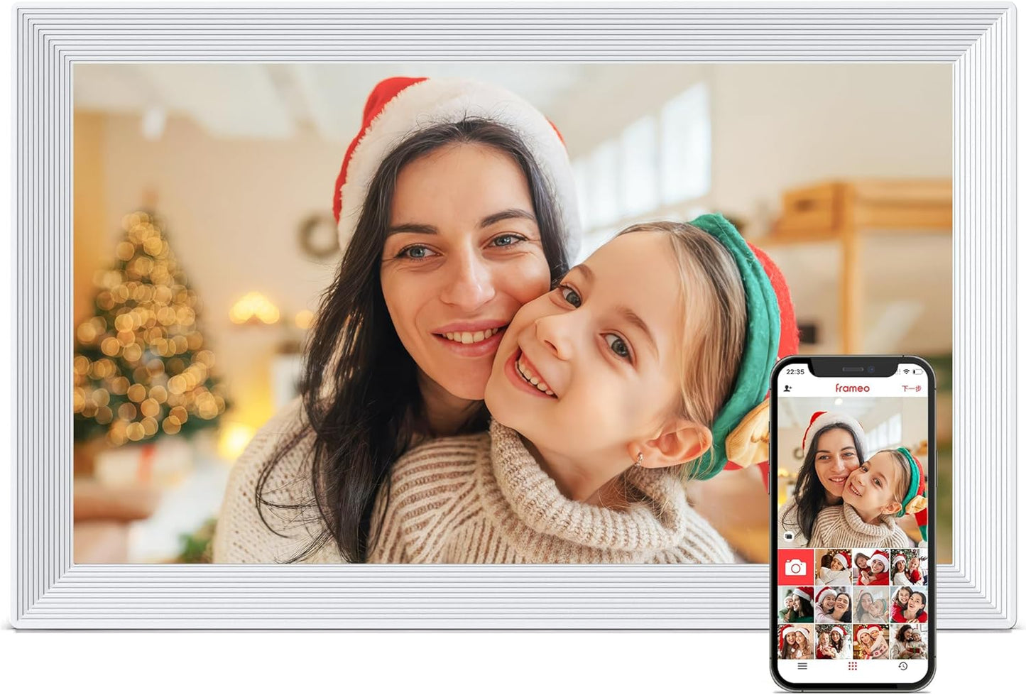 Digital Picture Frame, Frameo 15.6 inch Large Digital Photo Frame WiFi, 1920*1080 IPS FHD Touchscreen, 32GB Storage, Instant Share Pictures Video, Photo Frame Electronic, House Warming, Gift for Mom