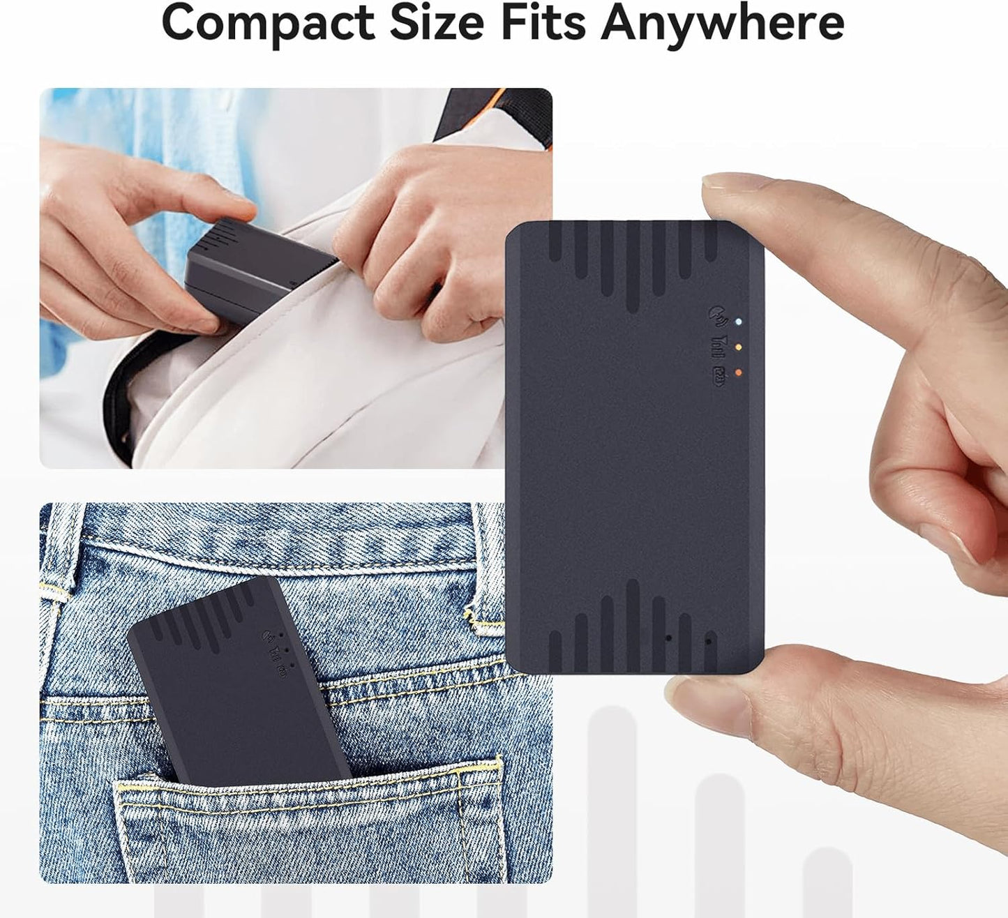 Mini GPS Tracker for Vehicles, Kids No Monthly Fee, No Subscription, 5-Days Battery Life, 4G SIM Card and Data Included, Trip History, GeoFence, Driving Alerts