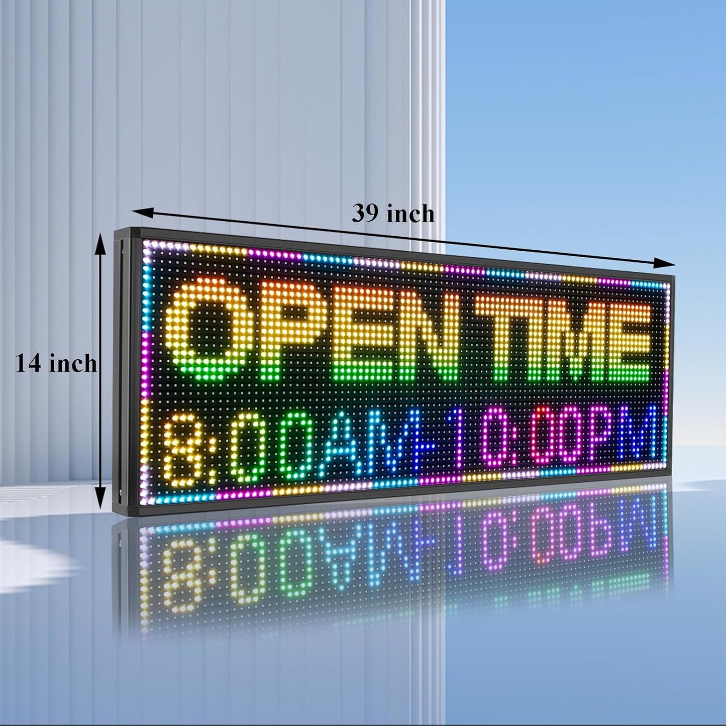 Outdoor P10 Led Scrolling Sign RGB Full Color by WIFI Control With High Brightness led sign Programmable for Business Advertising Board (39''x14'')