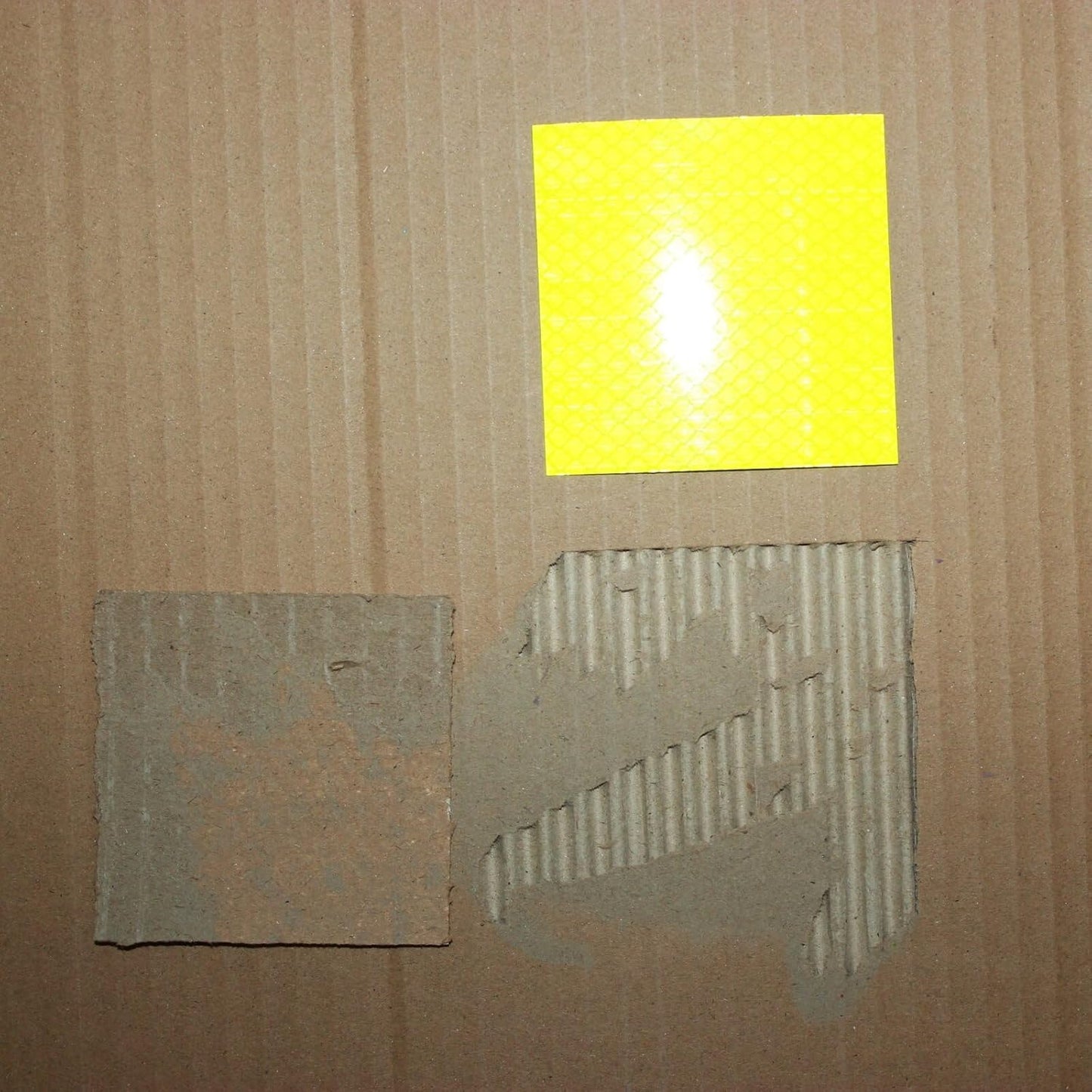 Non Fading Fluorescent Yellow Reflective Stickers 3 inch X 3 inch, Outdoor Waterproof High Visibility Safety Adhesive Reflector (50 Pcs)