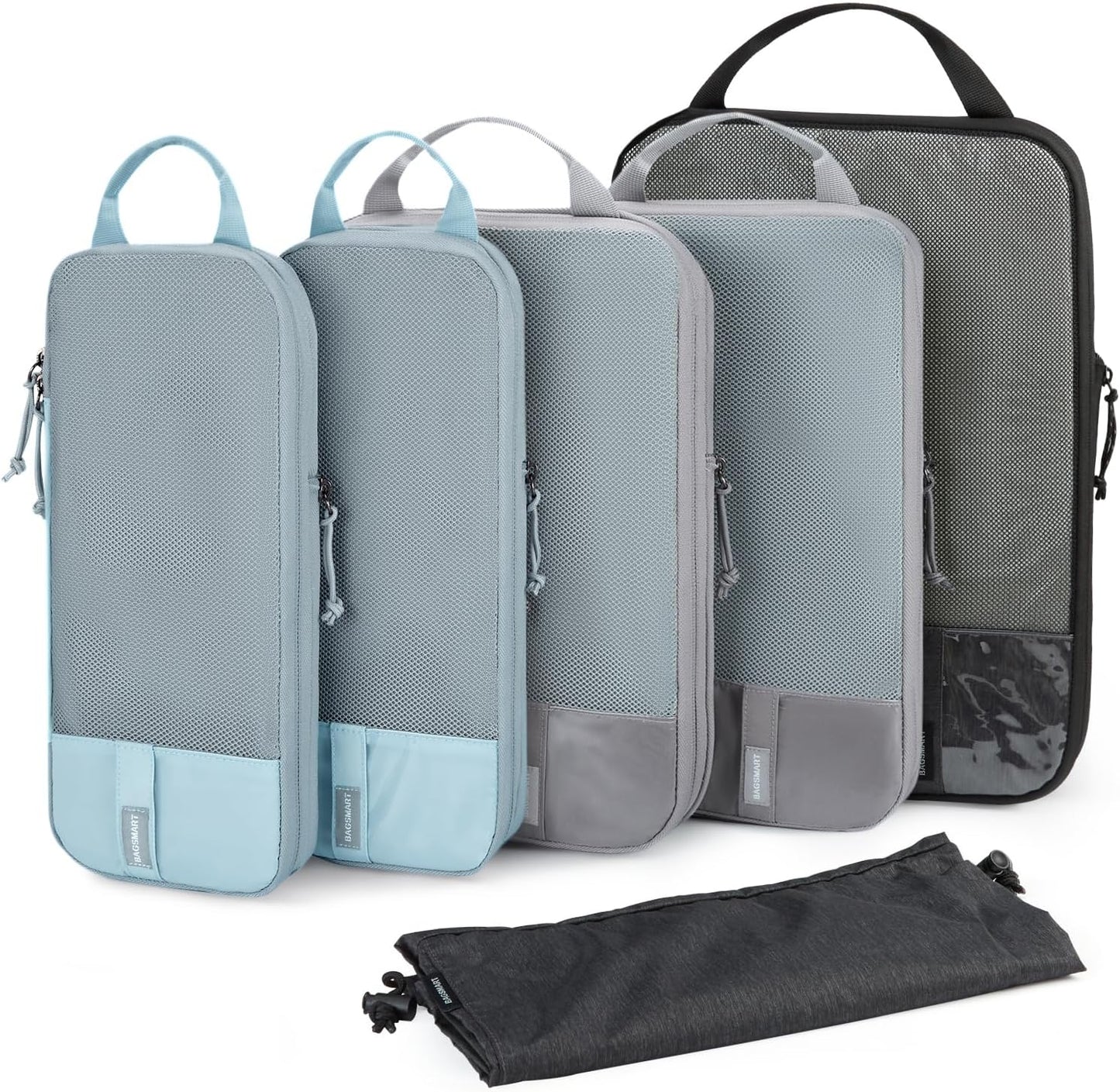 BAGSMART 6 Set /4 Set/2 Set Compression Packing Cubes for Travel, Lightweight Luggage Organizer Bags, Durable Space Saver Bags Travel Essentials