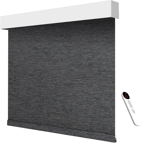 Smart Motorized Blinds – 100% Blackout Roller Shades with Remote, Alexa/Google Home/Siri Control, Matter Compatible, Wireless Rechargeable Battery, Custom Sizes for Windows & Sliding Doors