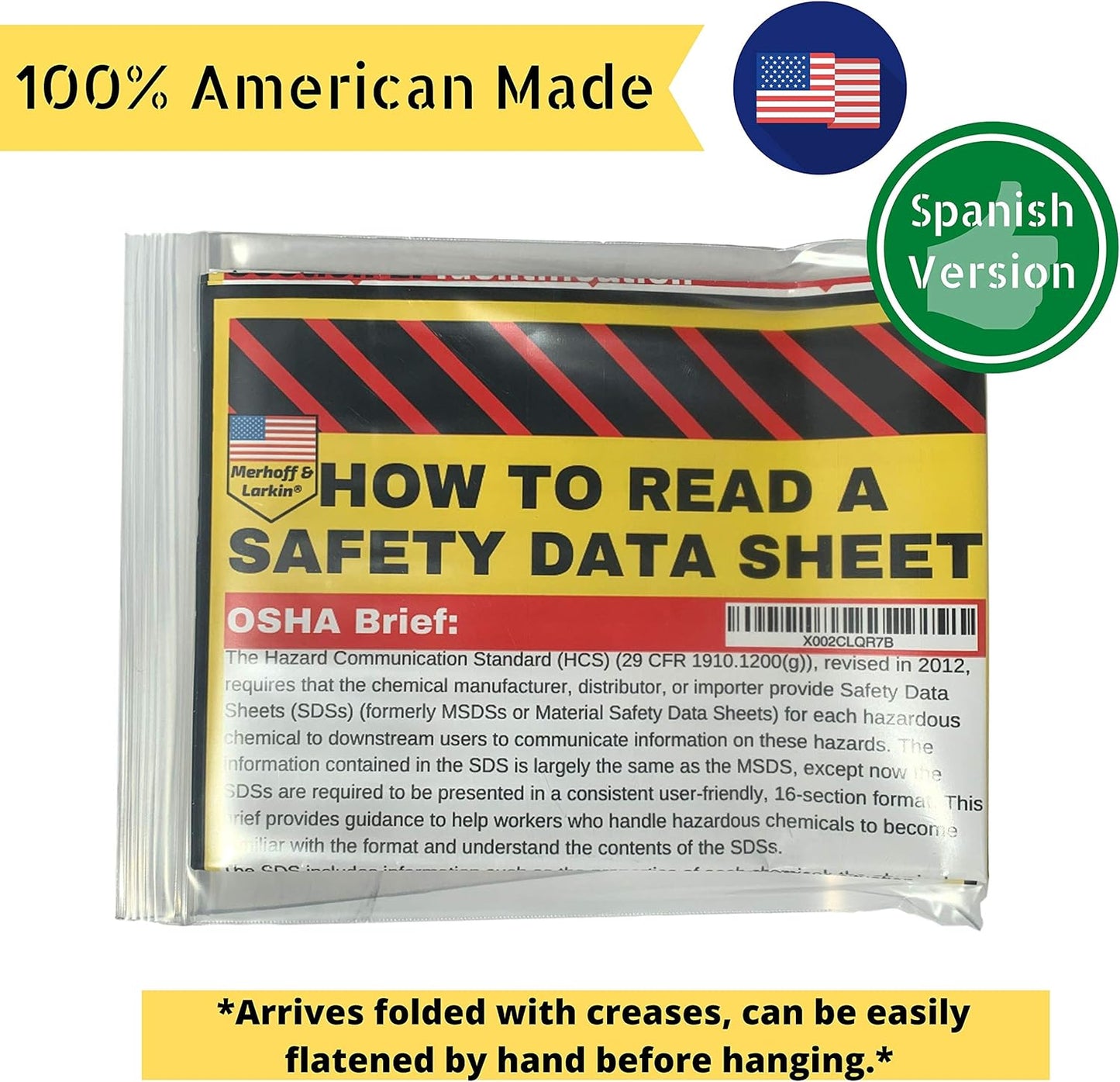 How to Read A Safety Data Sheet (SDS/MSDS) Poster | English & Spanish 2025 | 36 x 24 Inch | UV Coated Paper Sign | OSHA, HMIS, Hazard Compliance Center | Display Instructions Chemical Labels (Spanish)