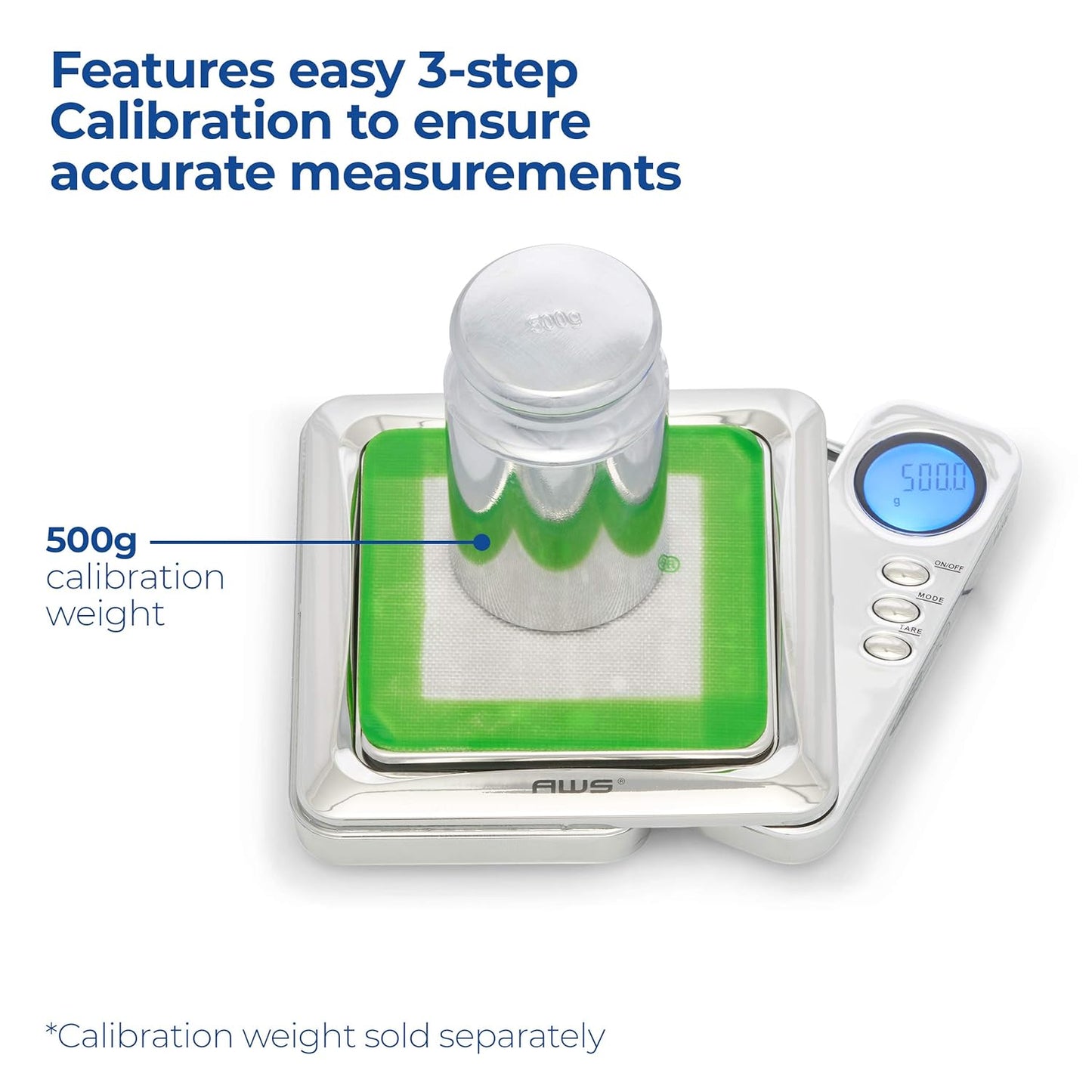 American Weigh Scales Blade Series Digital Precision Pocket Weight Scale, Gray, 650 X 0.1G (BL-650-GRY) (Silver, 1KG)