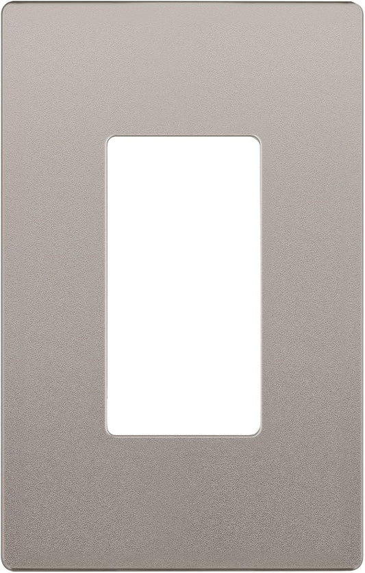 LIDER Matte Finish Decorator Switch Cover, Screwless Wall Plate, Mid-Size 1-Gang 4.88" x 3.11", Unbreakable Polycarbonate Thermoplastic, UL Listed, LSWP-31M-NK, Nickel