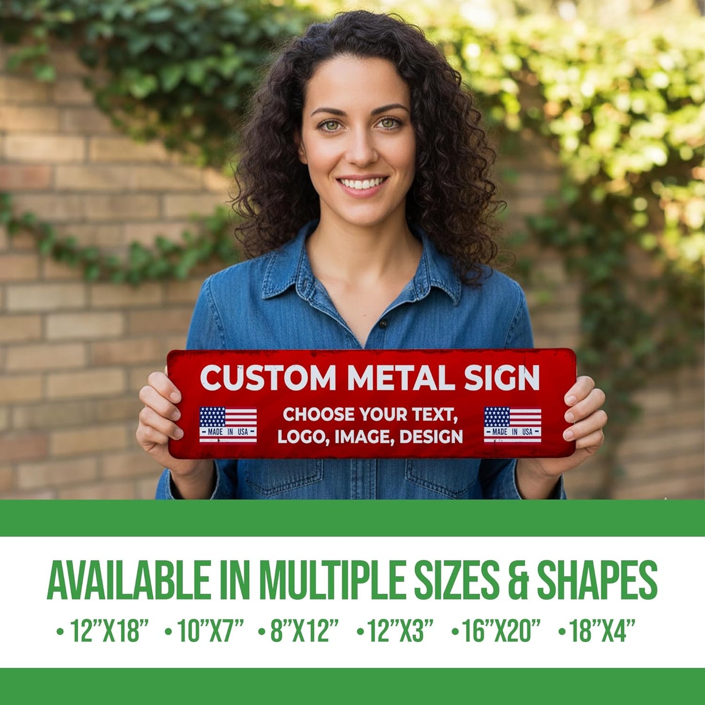 Custom Metal Signs by BCB for Outdoor Use – Heavy-Duty 1mm Thick Personalized Metal Sign | Vintage Outdoor Wall Art, Yard Decor, Street, Garage & Garden Signs | Multiple Sizes | Made in USA