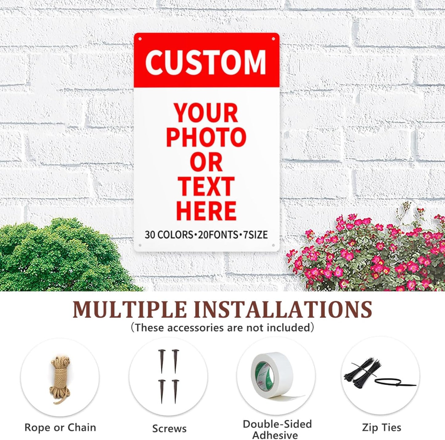 Bulk Custom Signs Outdoor Metal Sign Personalized Signs for Business, Office, Home, Road Signs, Garden Signs, Parking Signs, Decorative Signs, 6''x8''