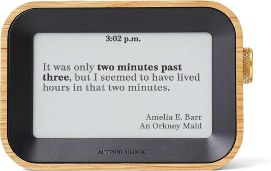 Author Clock – Literary Clock That Tells Time Using Book Quotes | Unique Gift for Book Lovers | New Quote Every Minute | Small | Vol 1