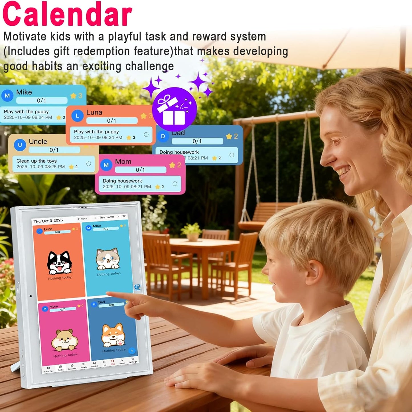 Digital Calendar wall touch screen 15.6" Great for Organizing Your 2026 Calendar, Syncs with Multiple Calendars(google calendar) Online, Horizontal, Vertical, and Wall Mountable