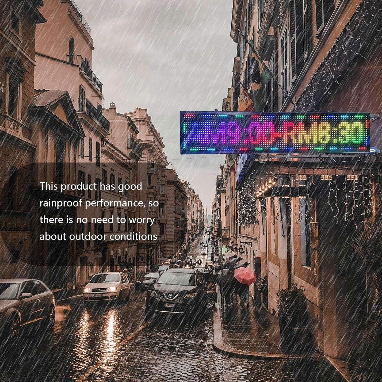 Scrolling LED Sign Programmable USB Wifi Small Indoor Outdoor Digital Bar Sign Display Stock Customizable Electronic Message Board for Business Screen Panel(39"X8")