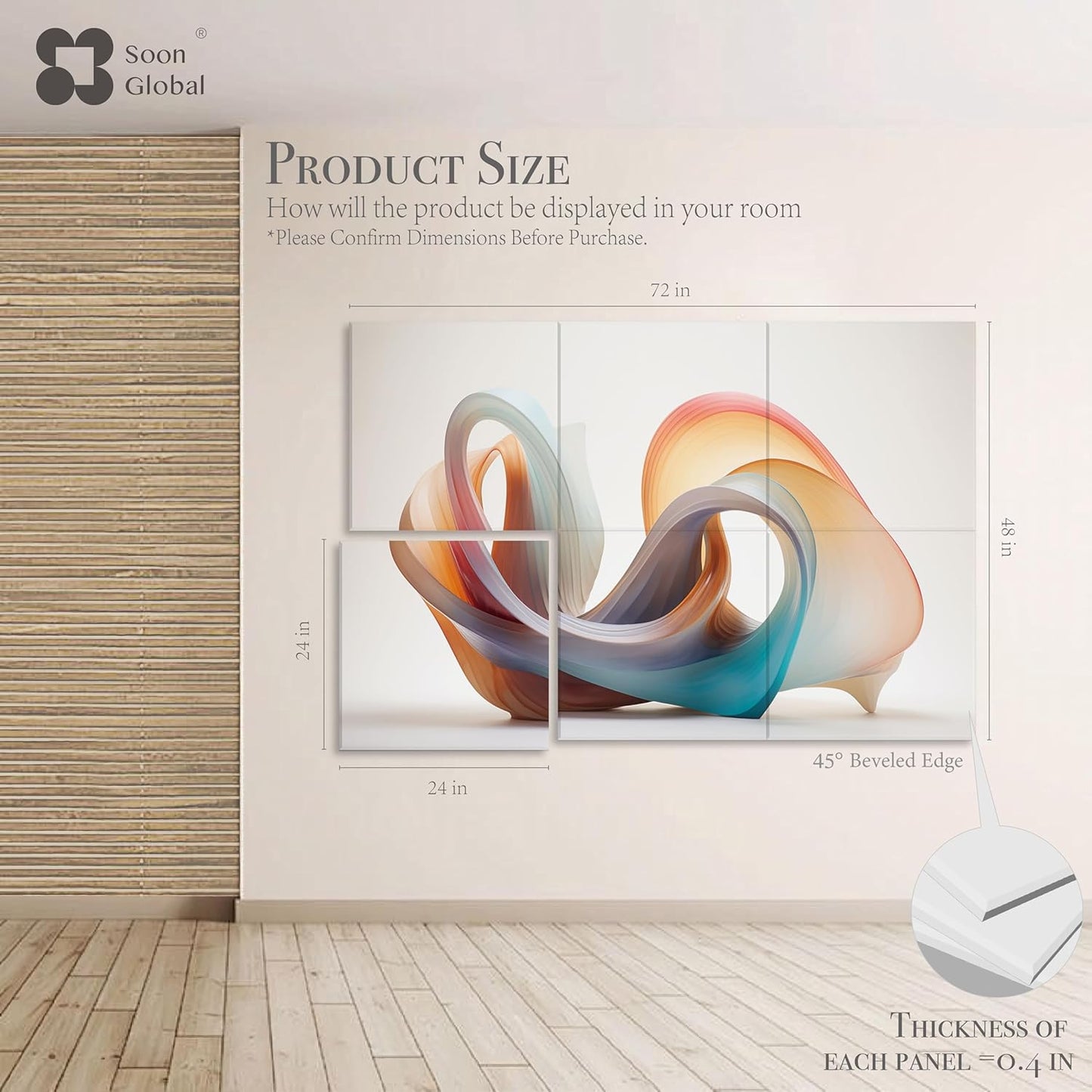 Acoustical Wall Panels, 72 X 48 Inches Art Acoustic Panels, Decorative Acoustic Panels, Acoustic Wall Panels, Sound Absorbing Wall Art, Fluid