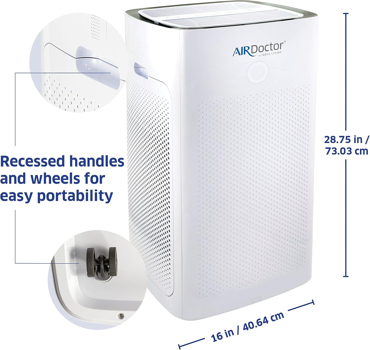 AIRDOCTOR AD5500i SMART HEPA Air Purifier for Extra Large Spaces & Open Concepts with UltraHEPA, Carbon & VOC Filters - Captures particles 100x Smaller than HEPA Standard (AirDoctor 5500i Smart)